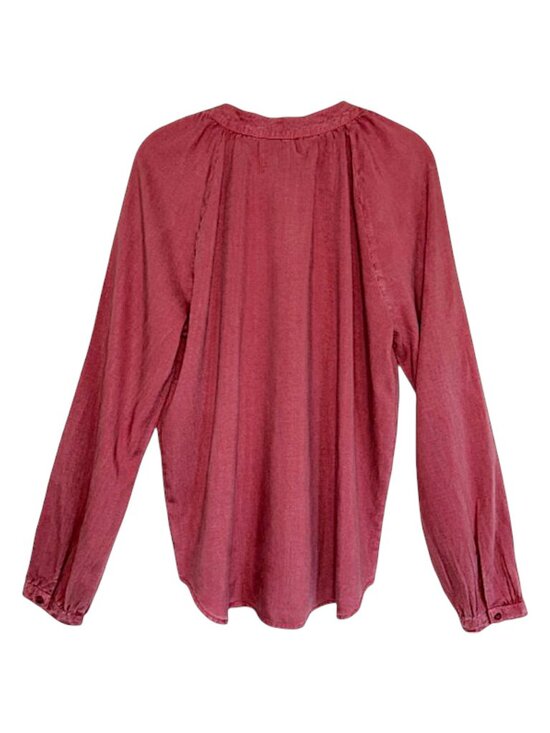 NWT Anthropologie Cloth & Stone Wine TENCEL Lyocell Blouse L Boho Fall Top - Picture 4 of 11